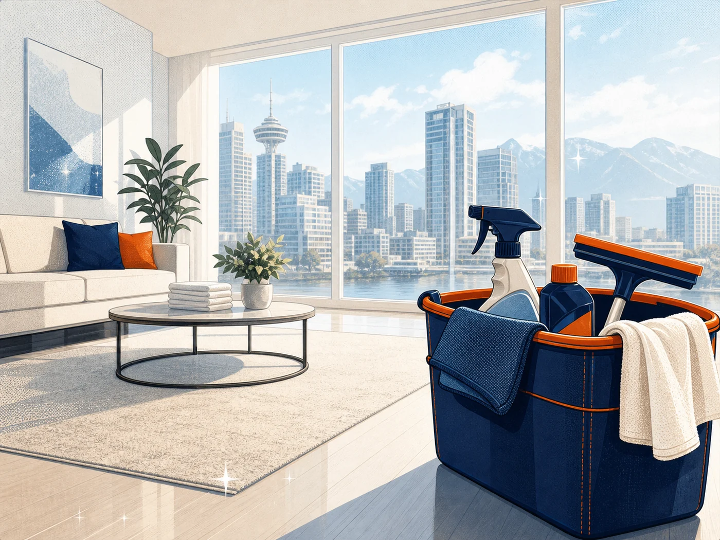 Lagover cleaning caddy illustration