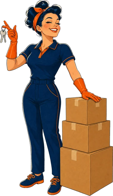 Lagover cleaner with a moving box